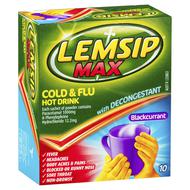 LEMSIP MAX C&F DECON HOT DRINK BLACKCURRANT PACK 10