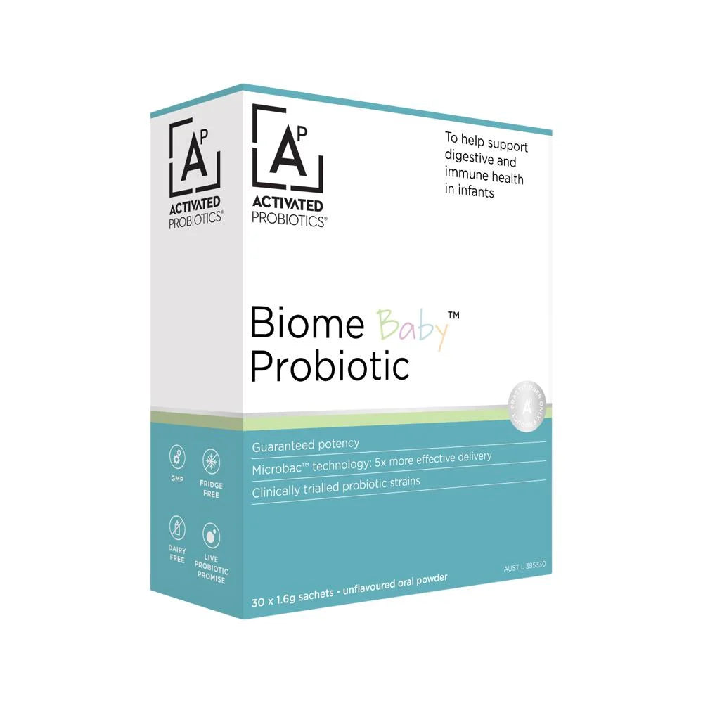 Activated Probiotics Biome Baby Probiotic Unflavoured Sachets 1.6g x 30 Pack