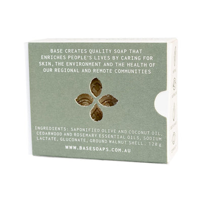 Base (Soap With Impact) Soap Bar Exfoliating Cedarwood & Rosemary (Boxed) 120g