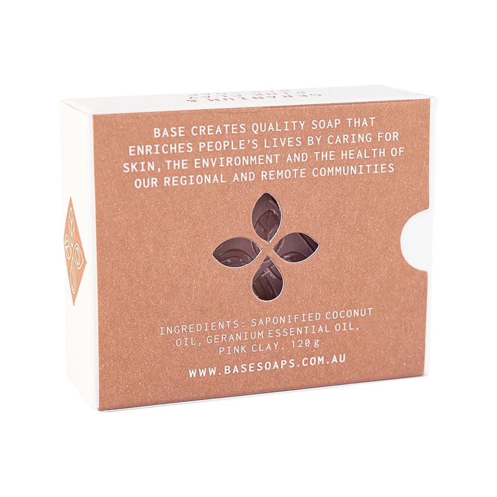 Base (Soap With Impact) Soap Bar Geranium & Pink Clay (Boxed) 120g