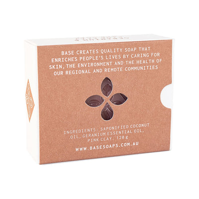 Base (Soap With Impact) Soap Bar Geranium & Pink Clay (Boxed) 120g