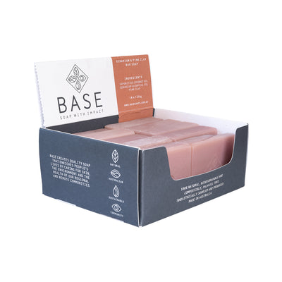 Base (Soap With Impact) Soap Bar Geranium & Pink Clay (Raw Bar) 120g x 10 Display