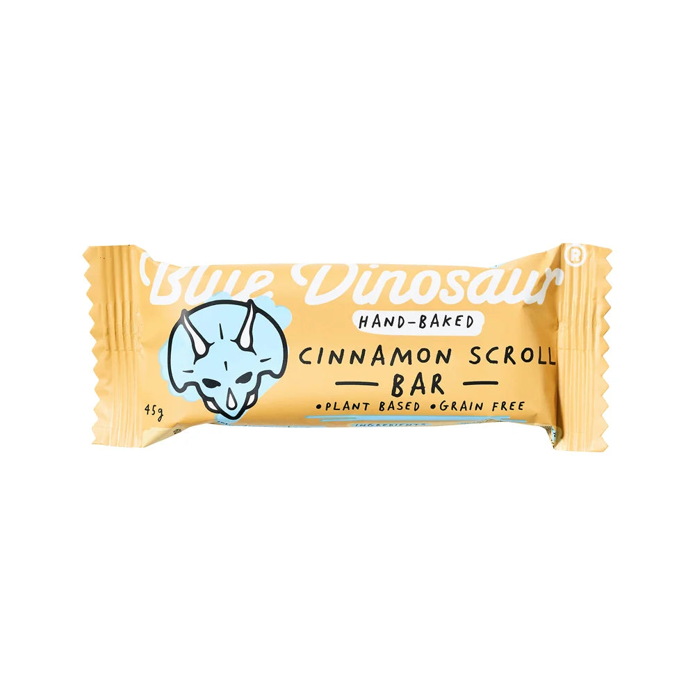 Blue Dinosaur Snack Bar Cinnamon Scroll 45g x 12 Display