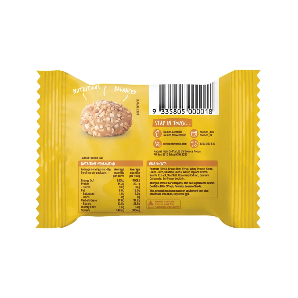 Bounce Protein Balls Peanut 49g x 12 Display