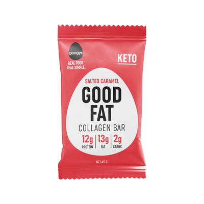 Googys Good Fat Collagen Bar Salted Caramel 45g x 12 Display