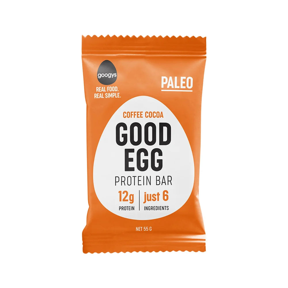 Googys Good Egg Protein Bar Coffee Cocoa 55g x 12 Display