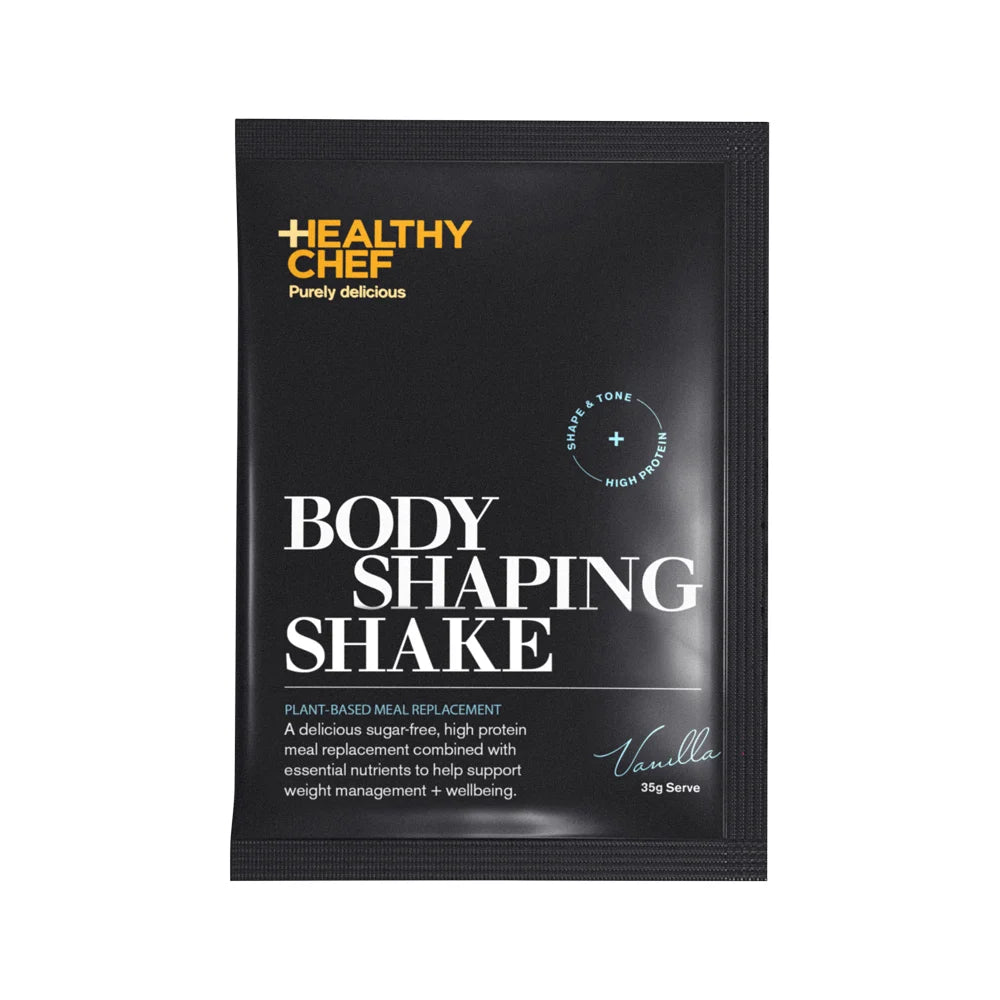 The Healthy Chef Body Shaping Shake (Plant-Based Meal Replacement) Vanilla Sachets 35g x 14 Pack