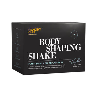 The Healthy Chef Body Shaping Shake (Plant-Based Meal Replacement) Vanilla Sachets 35g x 14 Pack