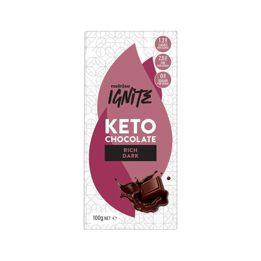 Melrose Ignite Keto Rich Dark Chocolate 100g x 12 Display