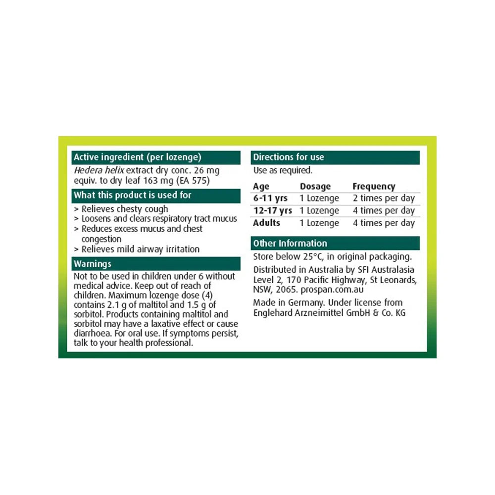 SFI Health Prospan Chesty Cough Relief Soft Lozenges x 20 Pack