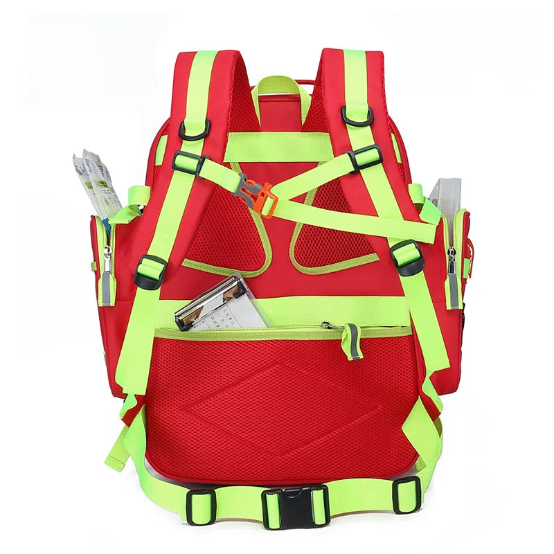 Empty First Aid Backpack for Medical Supplies and Emergency Response