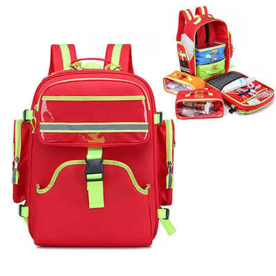 Empty First Aid Backpack for Medical Supplies and Emergency Response