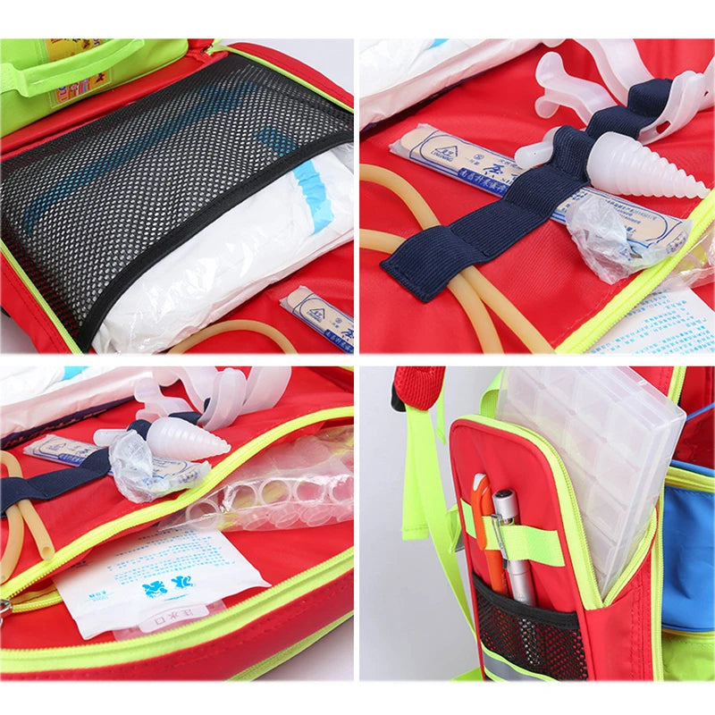 Empty First Aid Backpack for Medical Supplies and Emergency Response