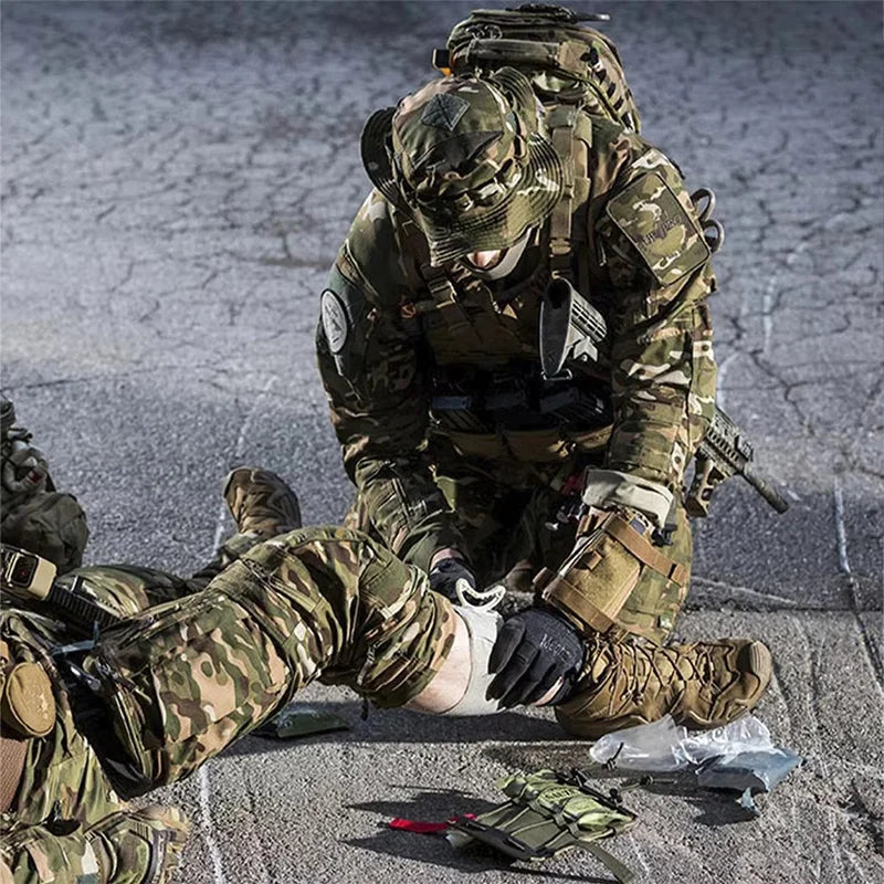 17 Piece First Aid Kit with Tourniquet and Chest Seal for Emergency Car Travel and Hiking